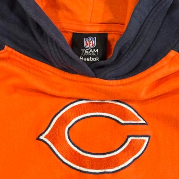 Rare Reebok NFL Chicago Bears Hoodie Sweatshirt Youth Boys L (14/16) Blue Orange - Picture 4 of 7